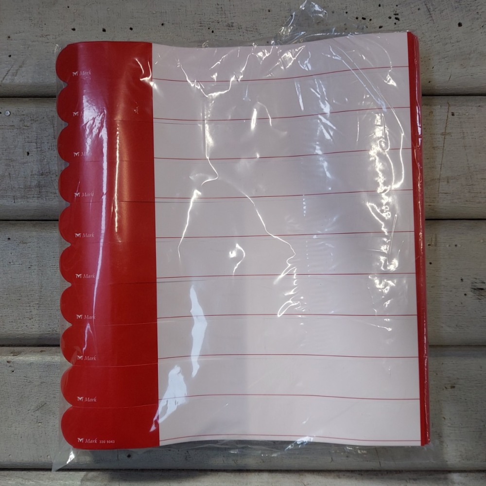 ユポラベル３３０赤（981）　20ｘ180㎜ｘ10本　１００シート/袋　（マークCP）