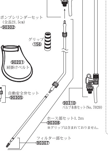 ダイヤ パーツ №90308 ホース部セット 1．2m